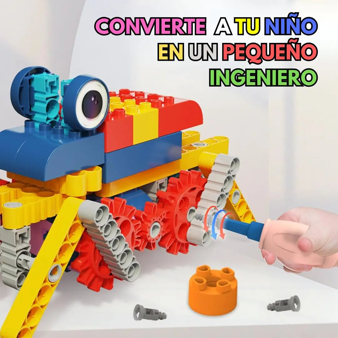 Robot STEM de bloques creativos con engranaje eléctrico 35 en 1