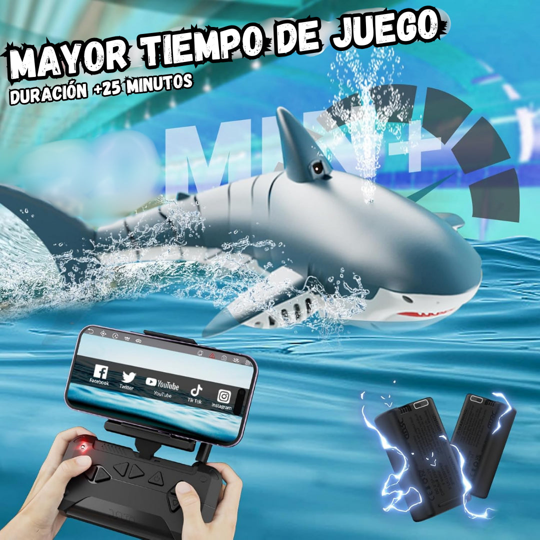 🦈 Tiburón Acuático Juguete a Control Remoto