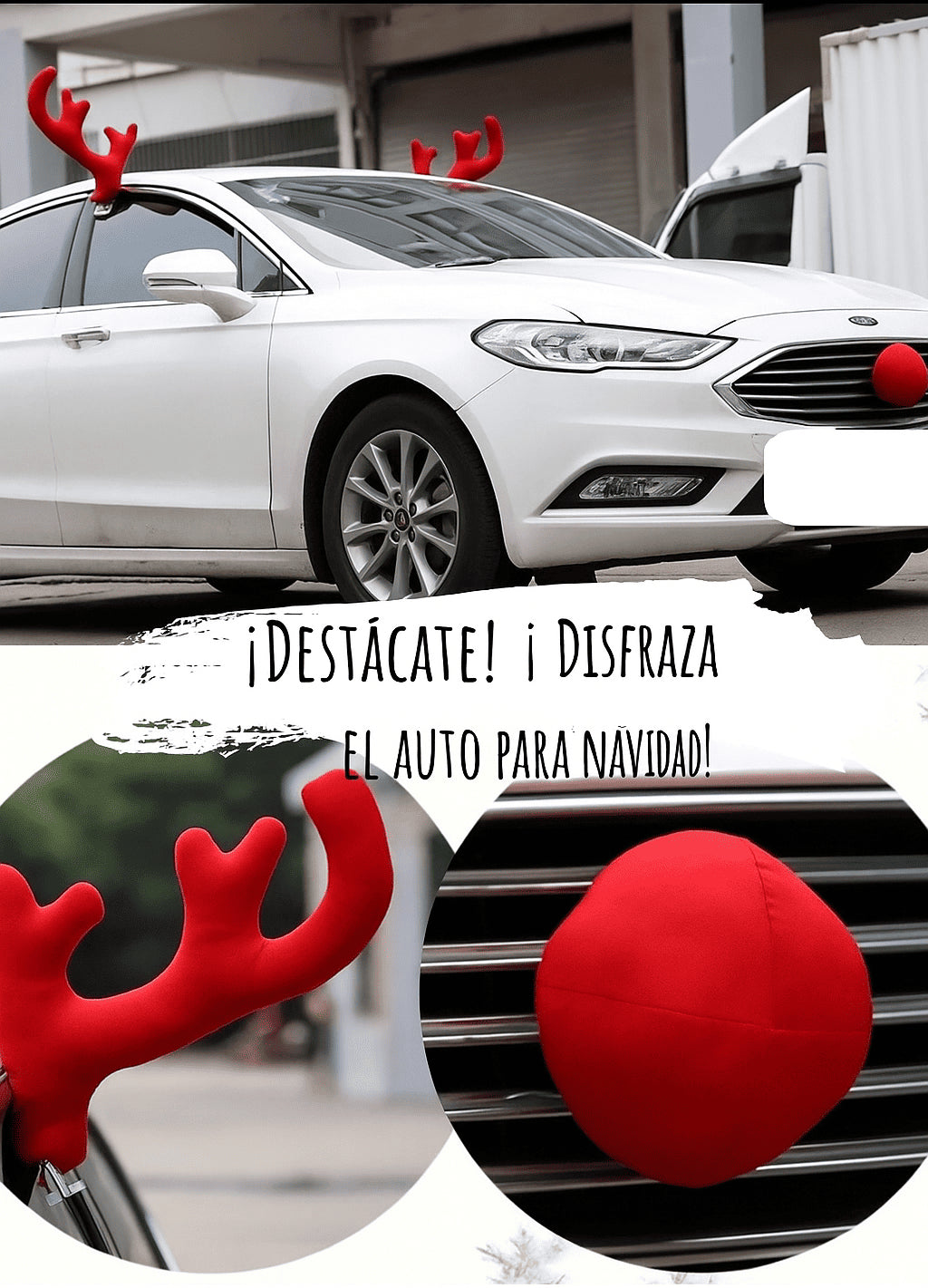Disfraz Modelo Reno Con luces para Automóvil 🦌