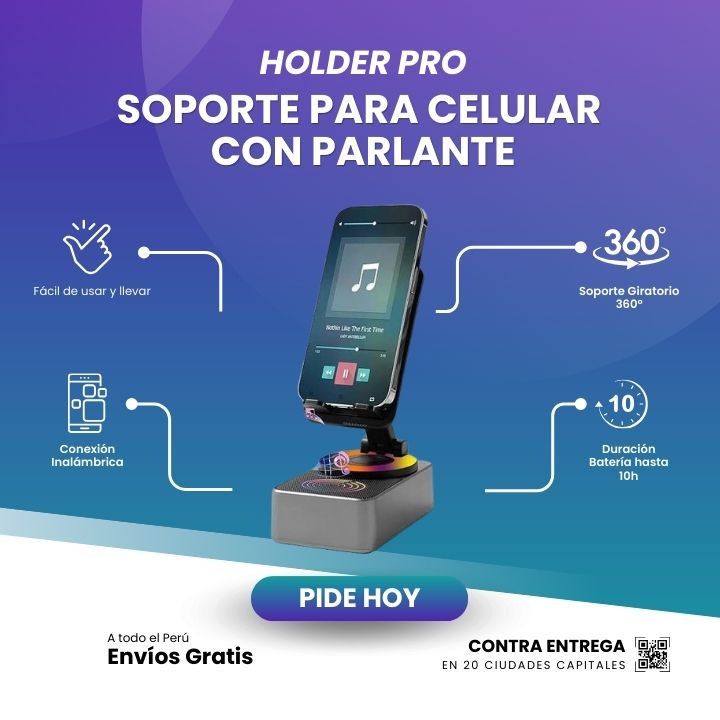 Soporte para Celular con Parlante - HolderPro™