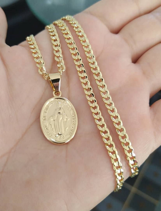 Medallón Dorado de la Virgen María