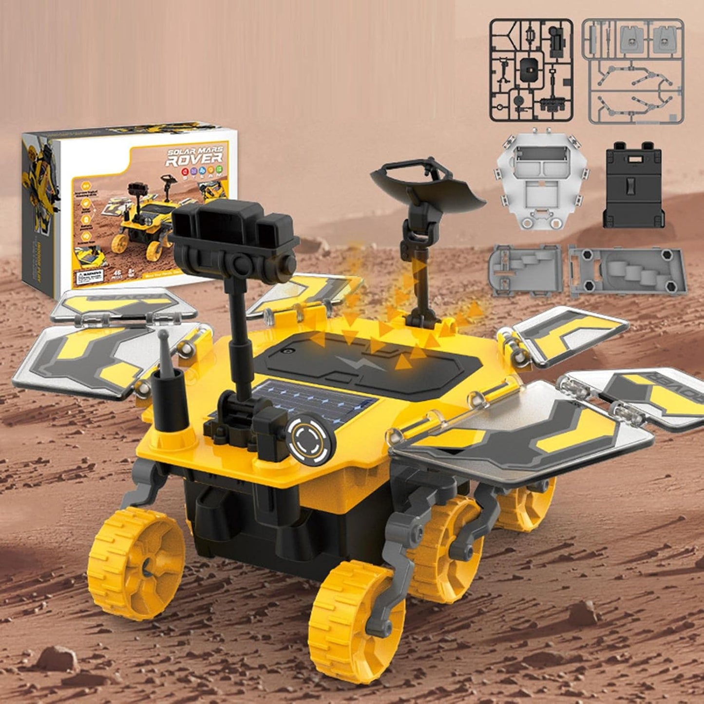 Explorador de Marte - Juguete STEM funciona con panel solar y batería (46pz)