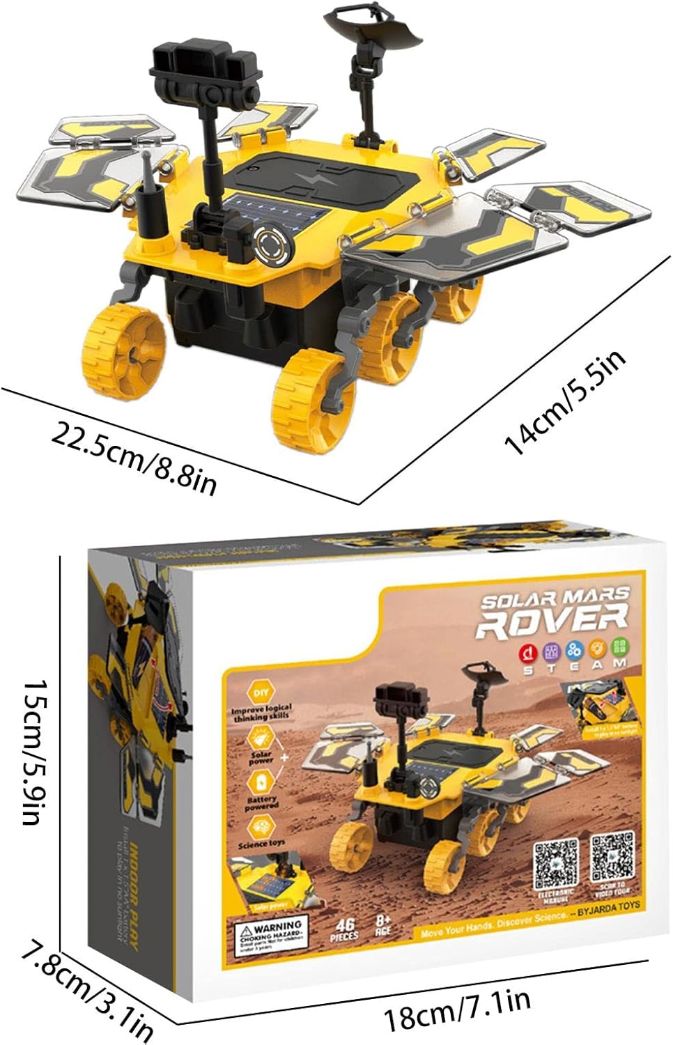 Explorador de Marte - Juguete STEM funciona con panel solar y batería (46pz)