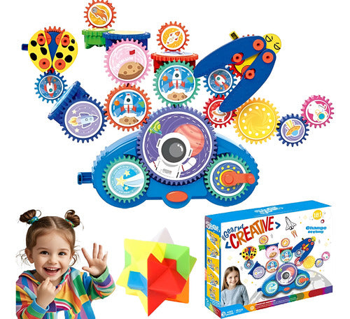 Gear Master - Set Educativo de Engranajes Eléctricos Juego STEM Interactivo