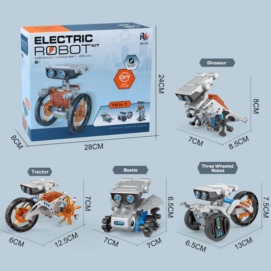 Robot Educativo 12 modelos en 1 | Juguete STEM con batería recargable