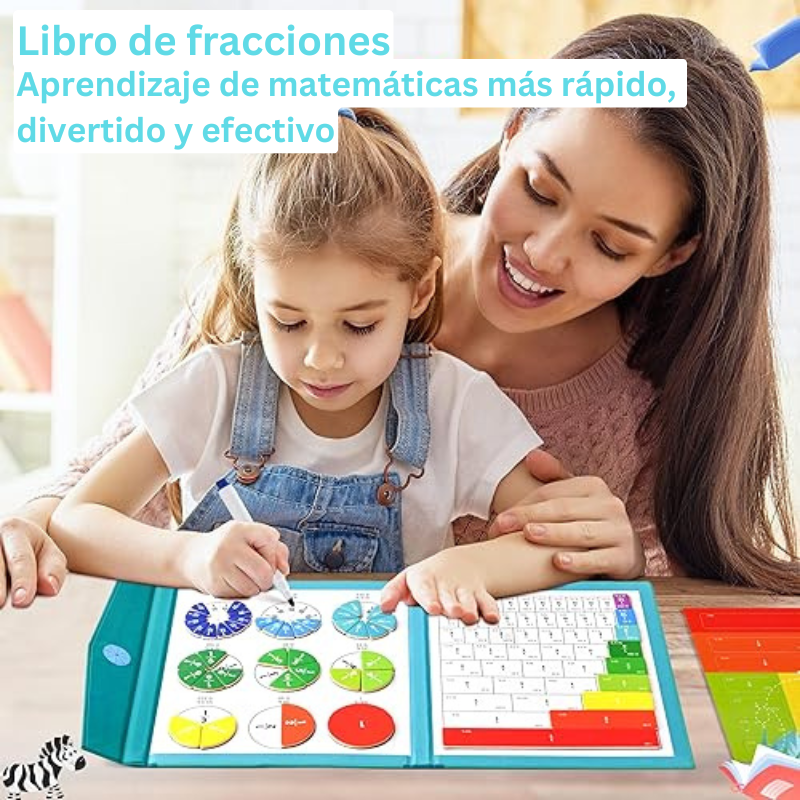 Libro didáctico Montessori Magnético para aprender fracciones