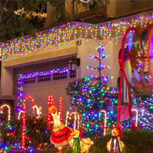 🎄 Luz Navideña Solar en Cascada 15M – 600 LEDs Multicolor con Control Remoto