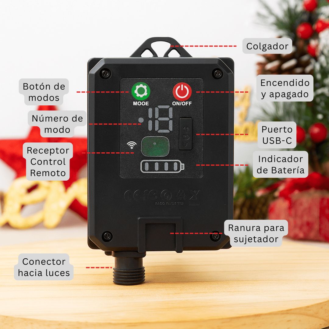 🎄 Luz Navideña Solar 33M – Multicolor con Control Remoto
