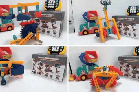 Robot STEM de bloques creativos con engranaje eléctrico 35 en 1