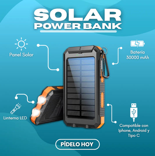 Power Bank con Panel Solar de 20.000mAh
