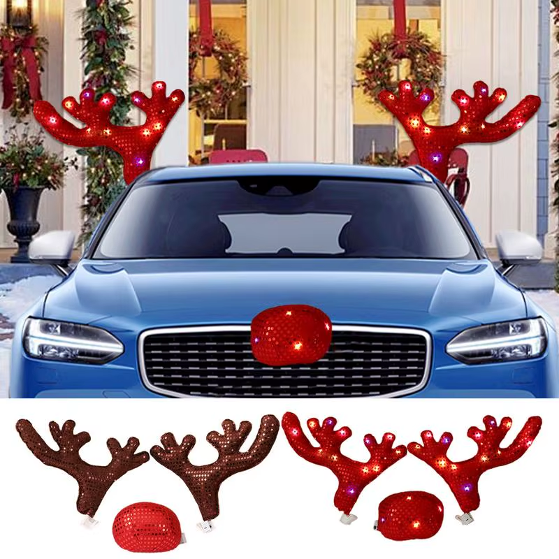 Disfraz Modelo Reno Con luces para Automóvil 🦌