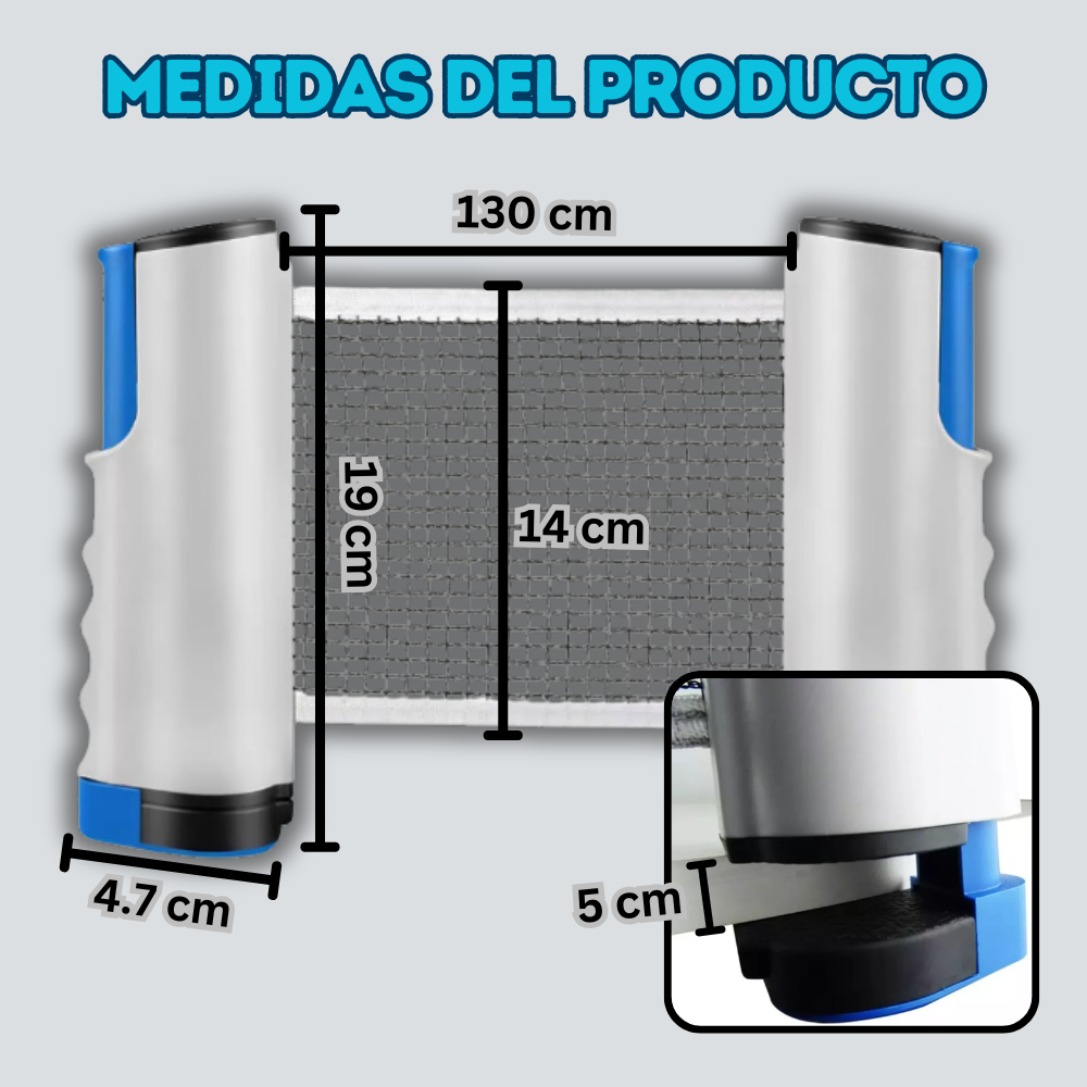 🏓 Pack Ping Pong Portátil: Malla Retráctil Adaptable + Raquetas + Pelotas
