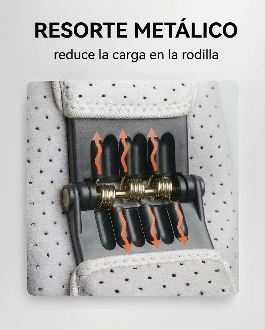 Soporte para rodillas reforzadas con resorte trasero para máximo alivio y movilidad segura (01 par)