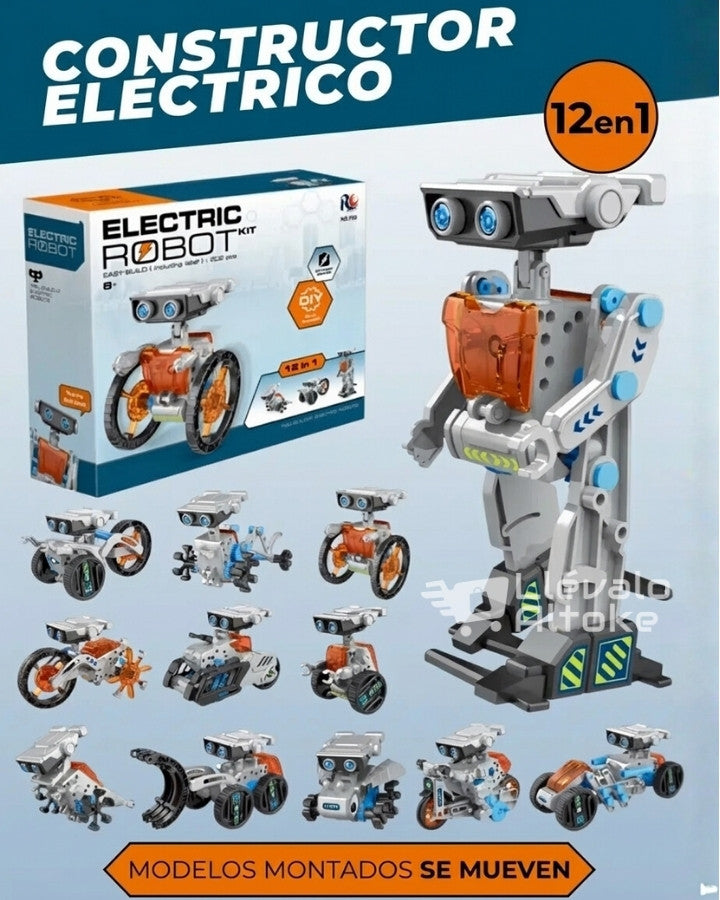 Robot Educativo 12 modelos en 1 | Juguete STEM con batería recargable