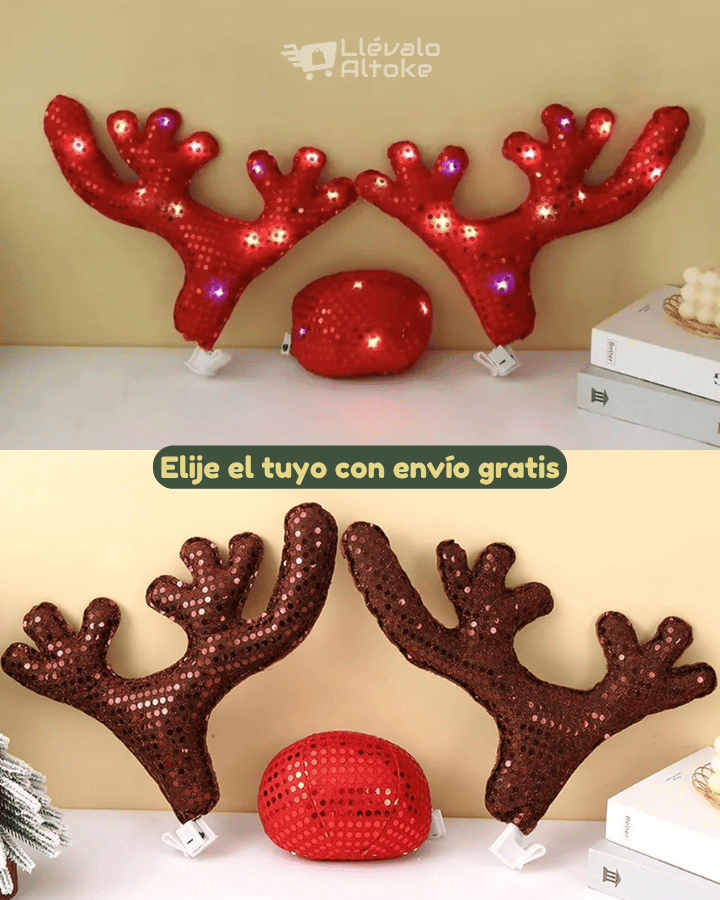 Disfraz de Reno Con luces para Automóvil 🦌