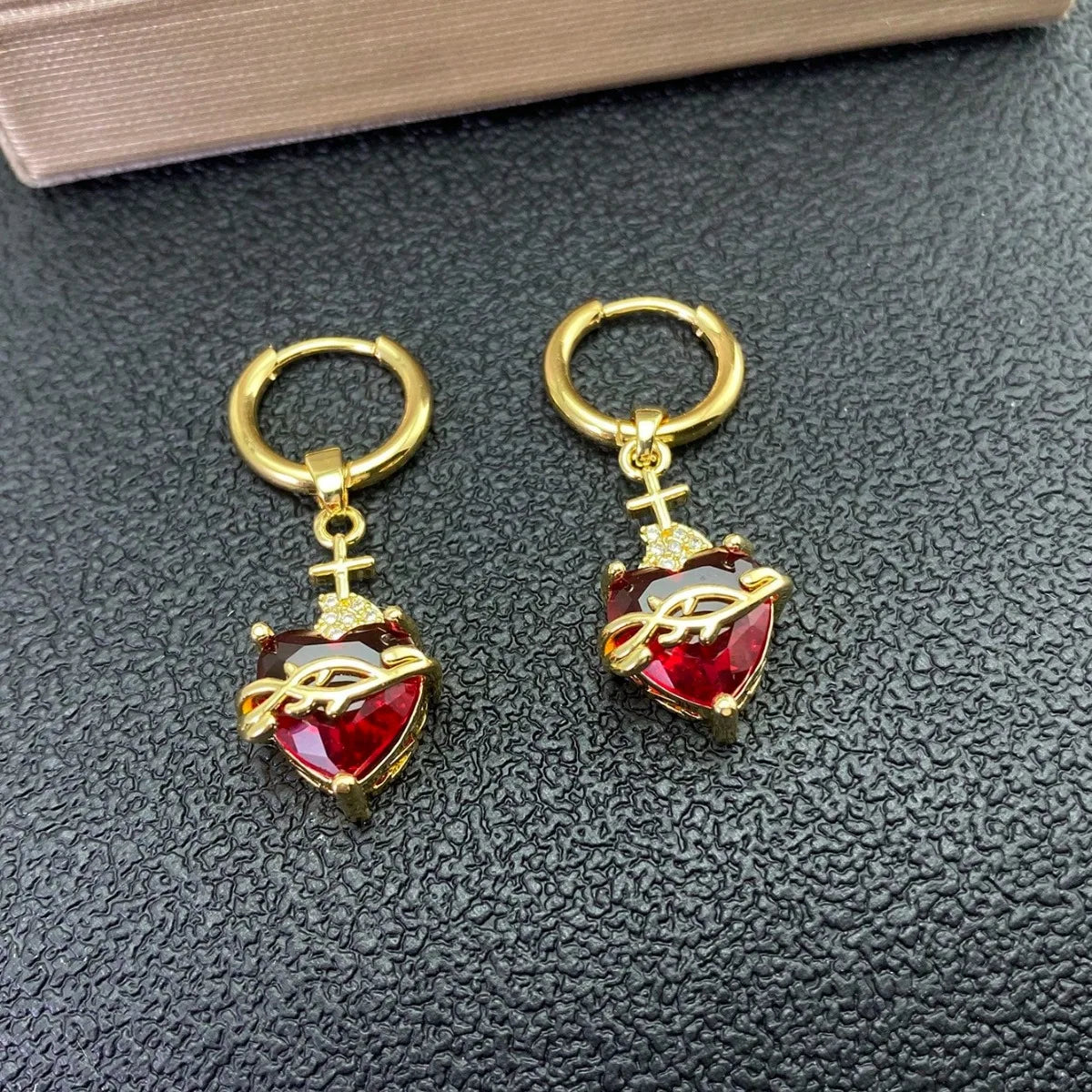 Aretes argolla Sagrado Corazón de Jesús