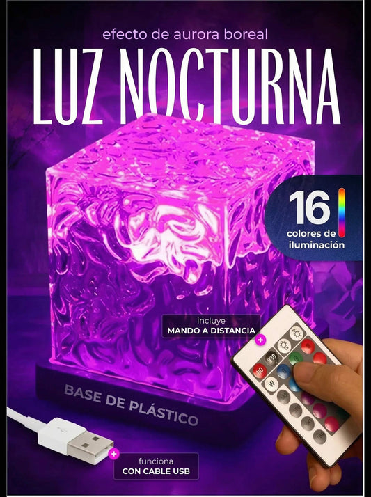 Luz Nocturna con Efecto Aurora Boreal