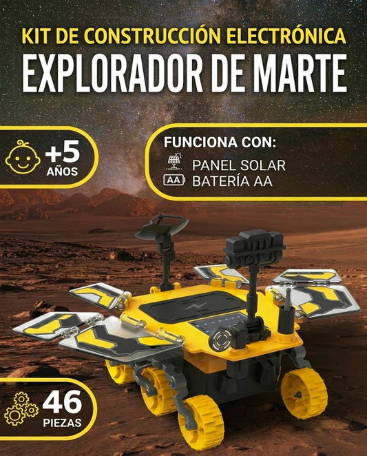 Explorador de Marte - Juguete STEM funciona con panel solar y batería (46pz)