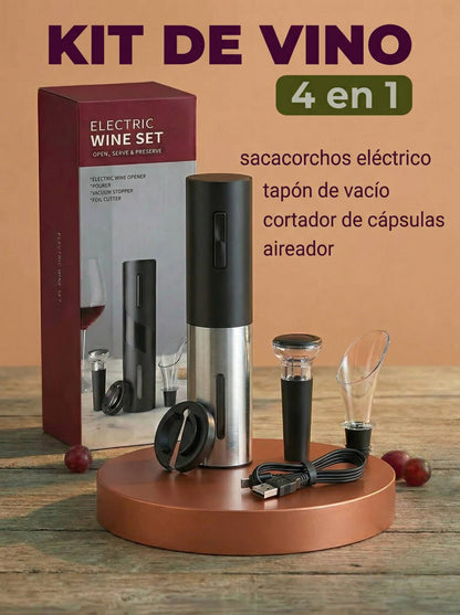 Set Sacacorchos Automático 4 en 1