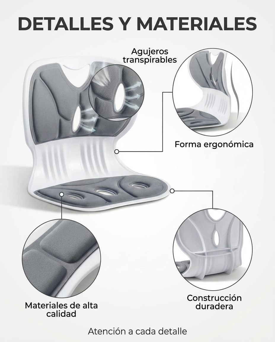 Respaldar de Asiento ergonómico para corregir la postura y mejorar la salud lumbar