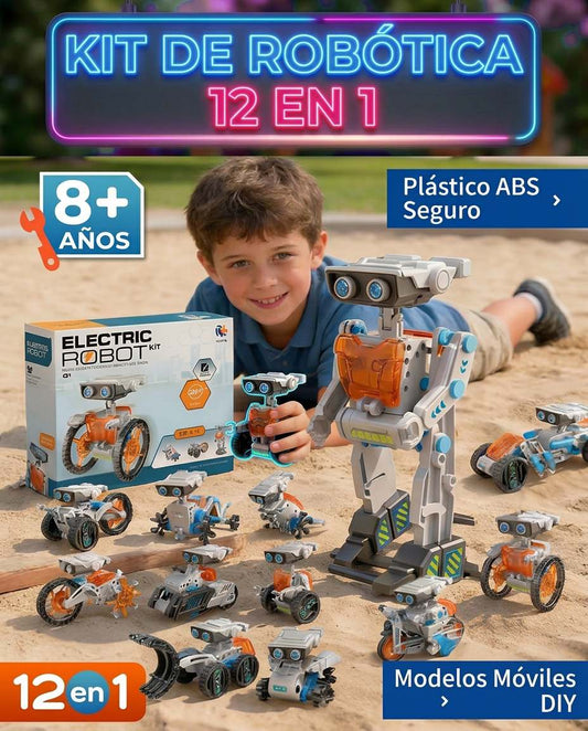 kit de Robótica STEM Educativo 12 en 1 | Juguete con batería recargable